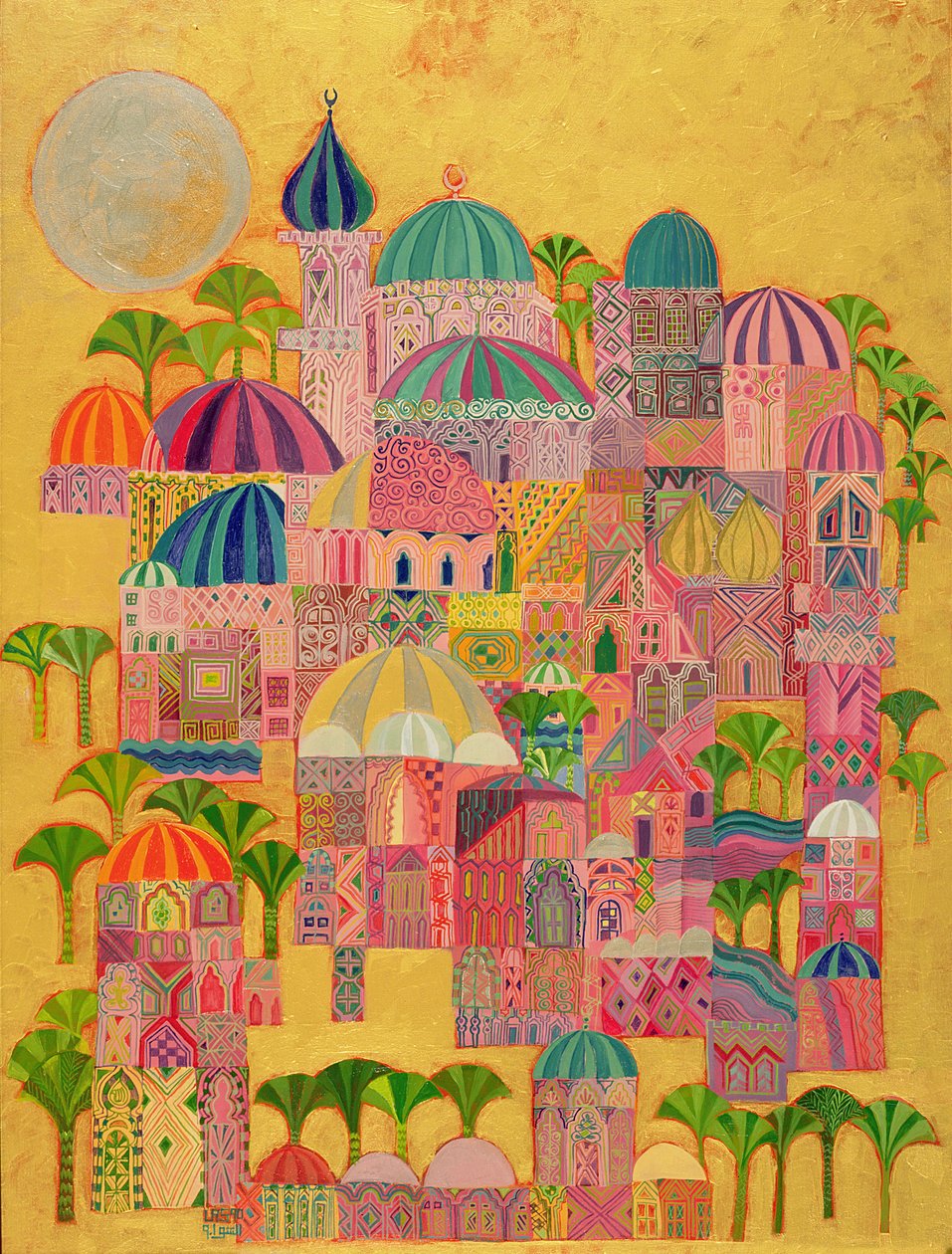 Az aranyváros, 1993-94 (akril, vászon) alkotó: Laila Shawa