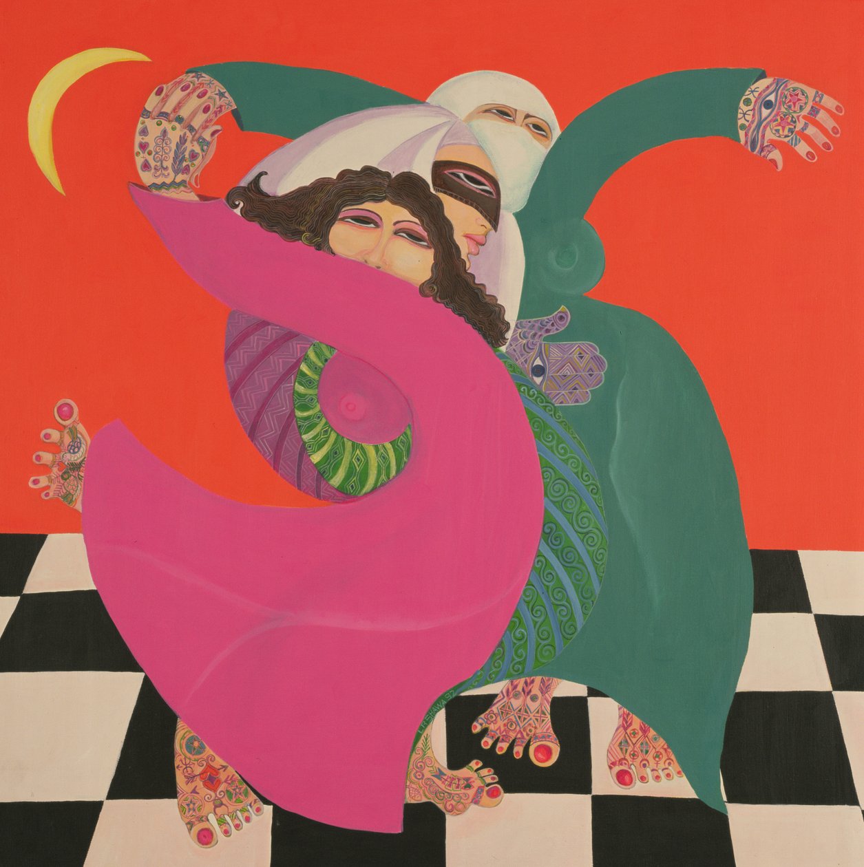 The Zar I, 1992 (akril, vászon) alkotó: Laila Shawa