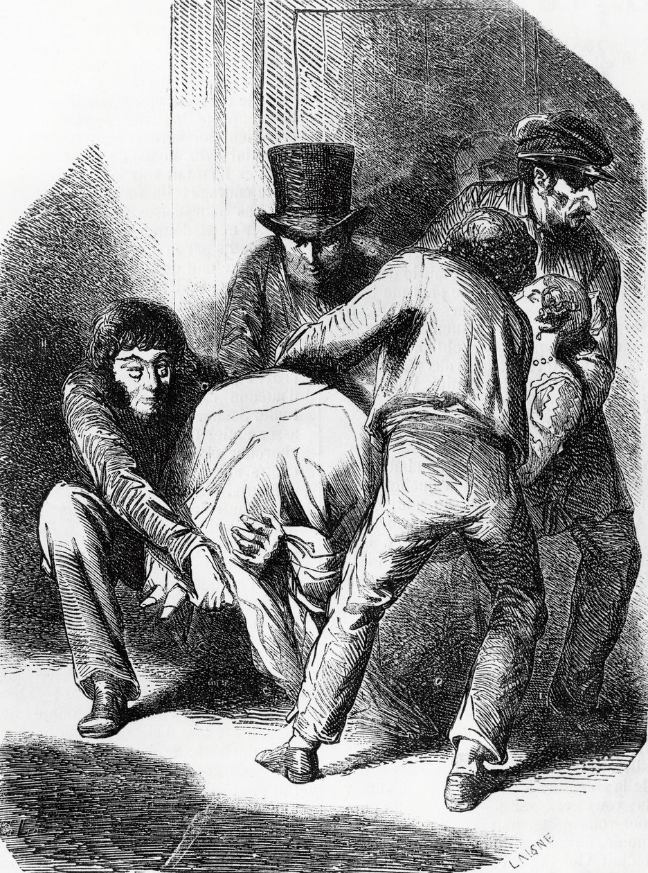 Illusztráció Langeais hercegnőhöz, Honore de Balzac (1799-1850) regénye a Human Comedy című többkötetes gyűjteményből, Laisne metszet alkotó: Laisne Laisne