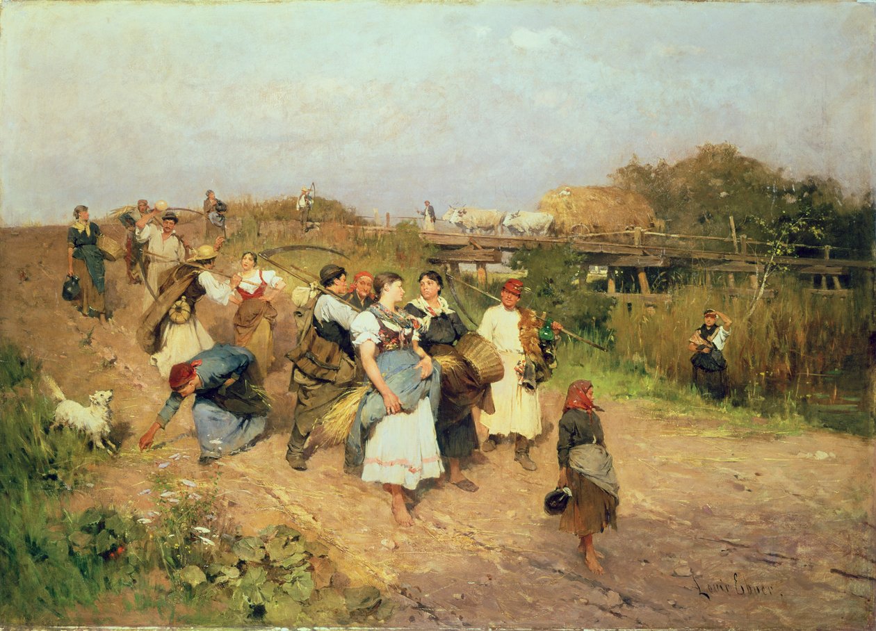 Aratógépek hazafelé, 1881 alkotó: Lajos Deak Ebner