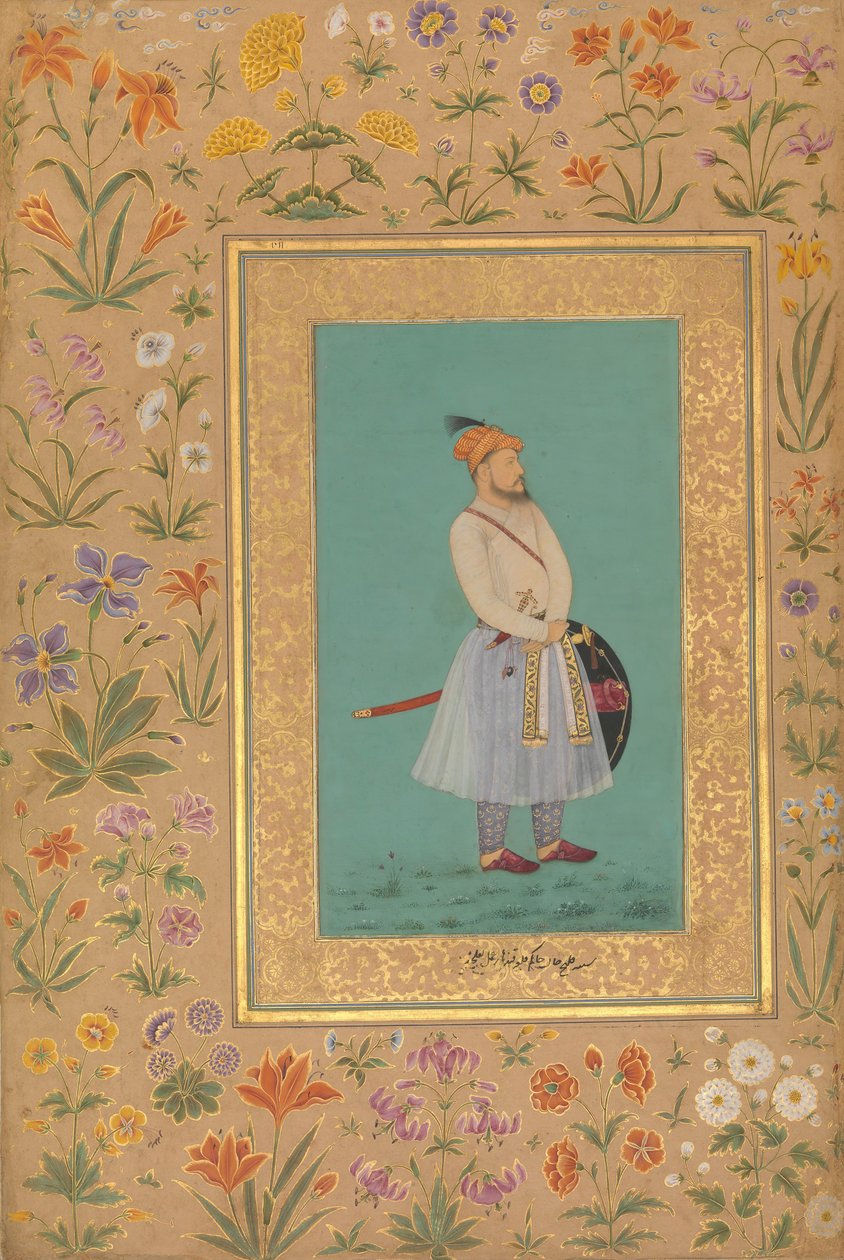 Qilich Khan Turani portréja, fólió a Shah Jahan albumból, egyenes: kb. 1640, verso: kb. 1530-50 alkotó: Lalchand