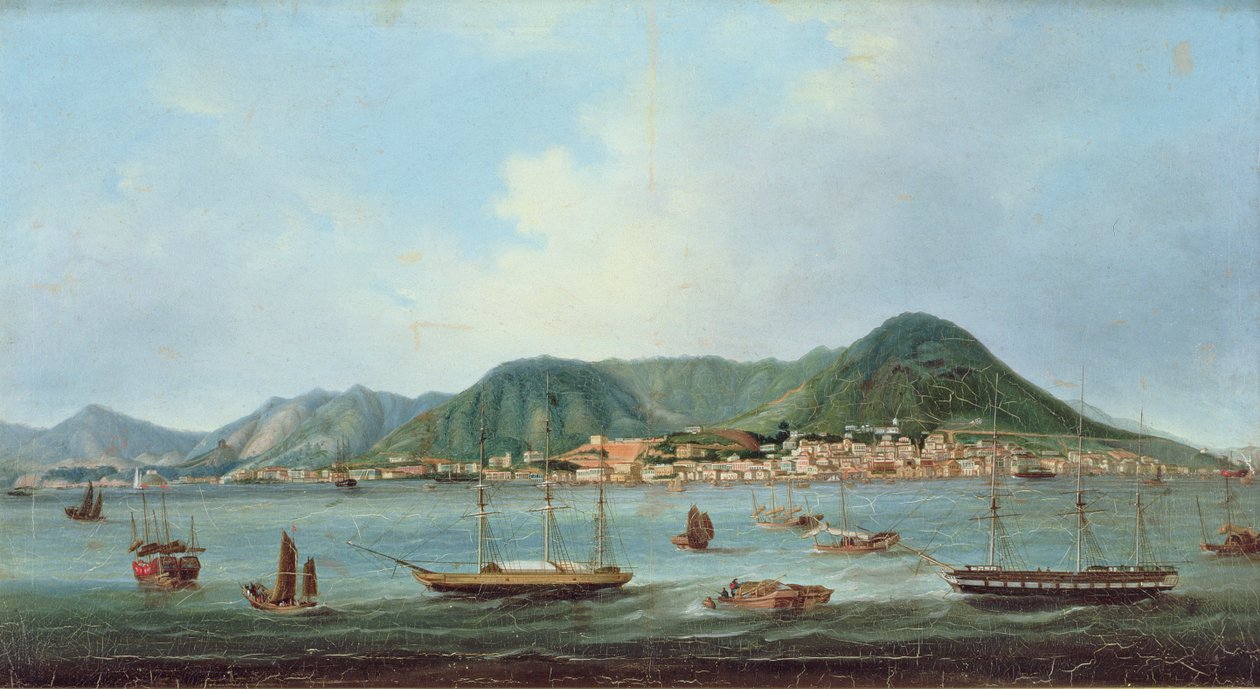 Hongkong kikötője, 1830-40 körül (olaj, vászon) alkotó: Lam Qua (attr. to)