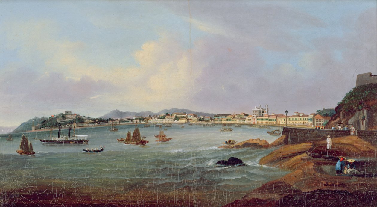 Makaói kikötő, Kína, 1855 körül (olaj, vászon) alkotó: Lam Qua (attr. to)