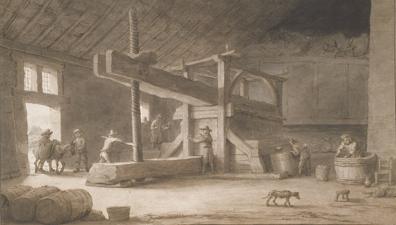 Monsieur Dittyl borprése, Nantes külvárosában, 1670 körül (toll és tus, mosással, papír) alkotó: Lambert Doomer