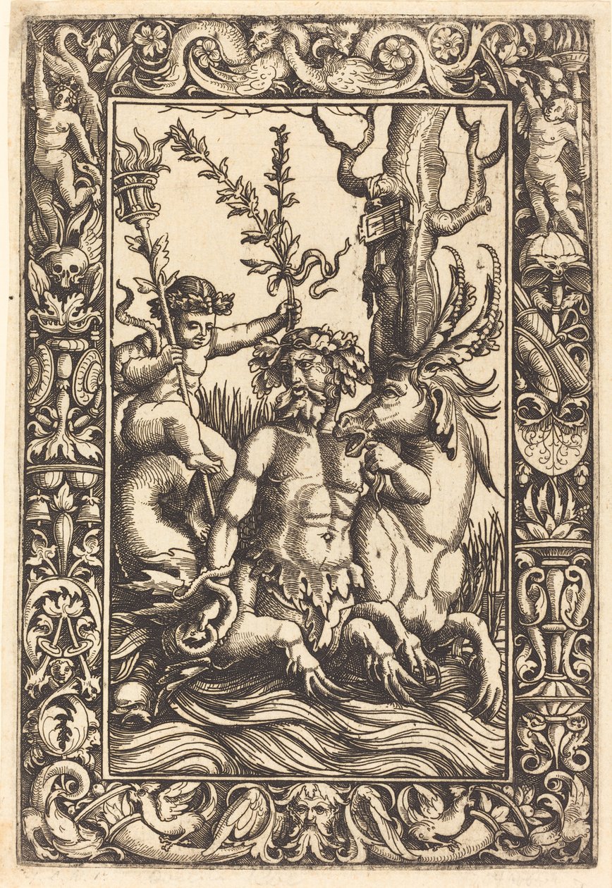 Mitológiai tengeri téma alkotó: Lambert Hopfer after Nicoletto da Modena