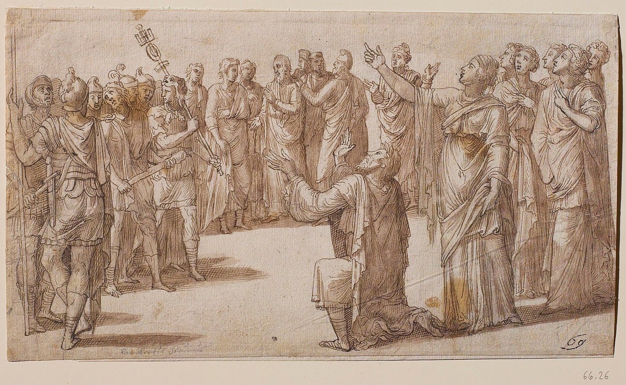 Augustus és a Tiburtinus Szibilla, 1547 körül. alkotó: Lambert Lombard
