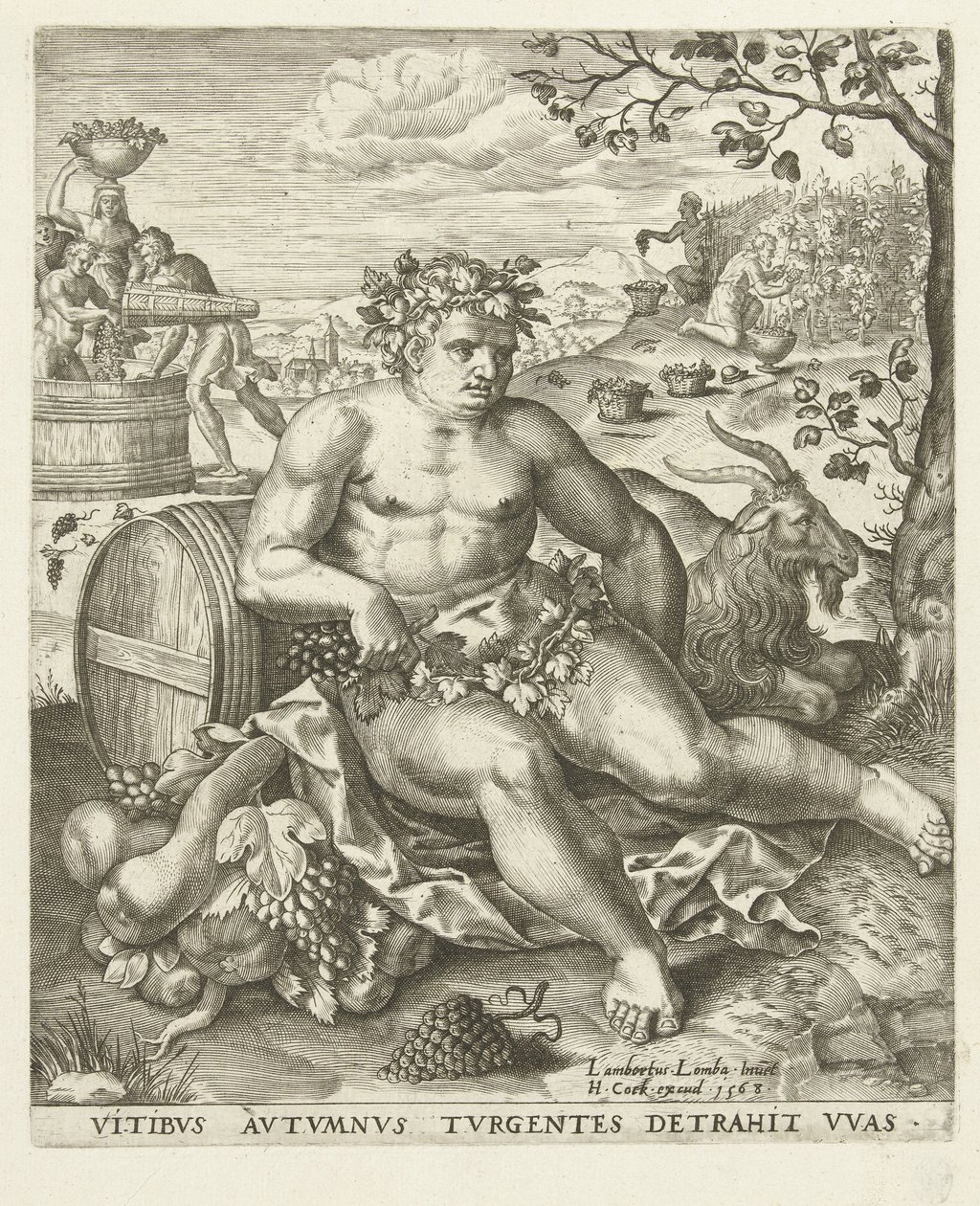 Ősz: Bacchus és a szőlőszüret A négy évszak (sorozat címe) alkotó: Lambert Lombard