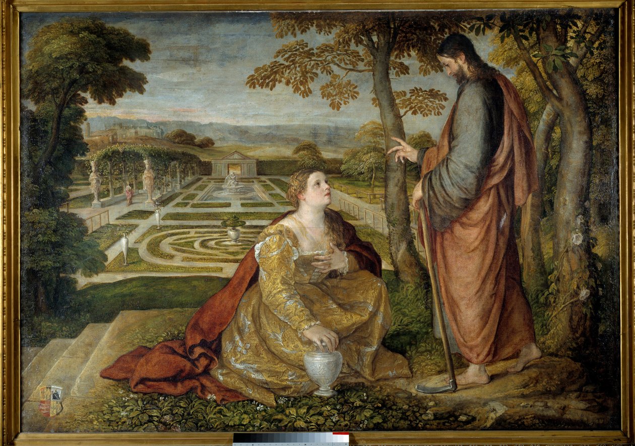 Noli Me Tangere Krisztus és Mária Magdolna. Lambert Sustris (1515-1568) festménye alkotó: Lambert Sustris