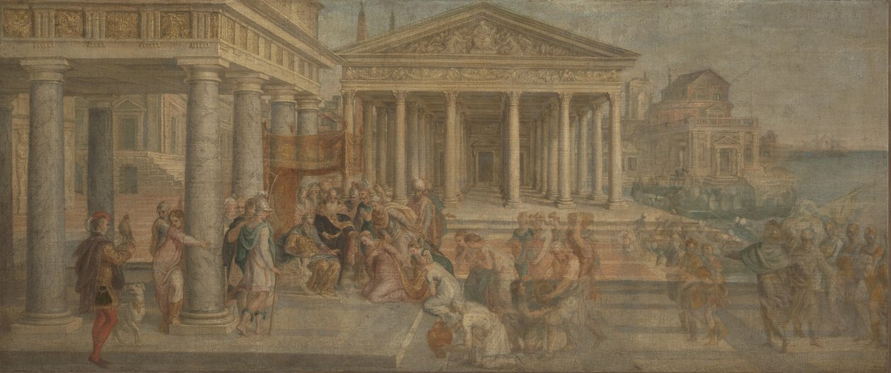 Sába királynője Salamon király előtt, 1545 körül alkotó: Lambert Sustris