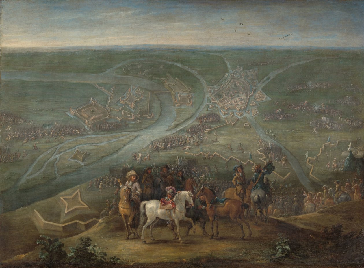 Francia parancsnokok Rheinberg ostrománál, 1672 alkotó: Lambert de Hondt (II)