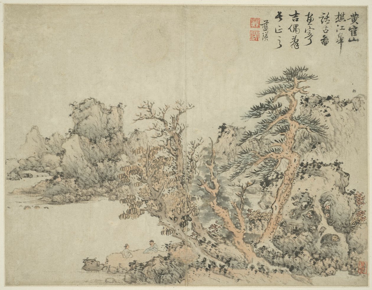 Táj az ókori mesterek stílusában: Wang Meng (kb. 1308-1385) után alkotó: Lan Ying