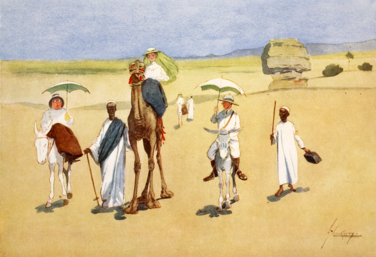 A piramisok körül, „Egyiptom világos oldala”, 1908 alkotó: Lance Thackeray