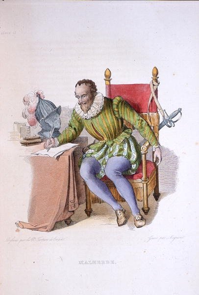 Francois de Malherbe (1555-1628) portréja, illusztrációja E. Mennechet „Le Plutarque Francais” című művéből, 1835-ben Párizsban (színes metszet) alkotó: Lancelot Theodore (after) Turpin de Crisse