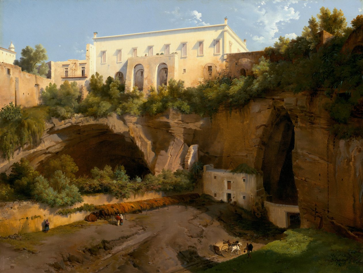 Kilátás egy villára, Pizzofalcone, Nápoly, c. 1819. alkotó: Lancelot Théodore Turpin de Crissé de Crissé