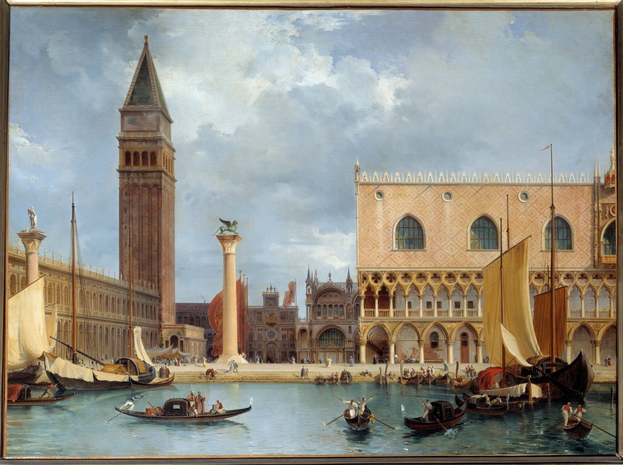 Kilátás a hercegi palota egy részére és a velencei Piazzettára Theodore Turpin de Crisse (1782-1859) festménye 1829 V. 0,75x1 m alkotó: Lancelot Théodore Turpin de Crissé de Crissé