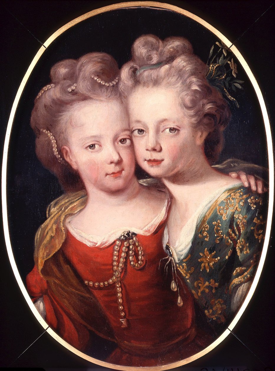 Isabella Charlotte és Sophia Hedwig gyermekkori kettős portréja alkotó: Lancelot Volders