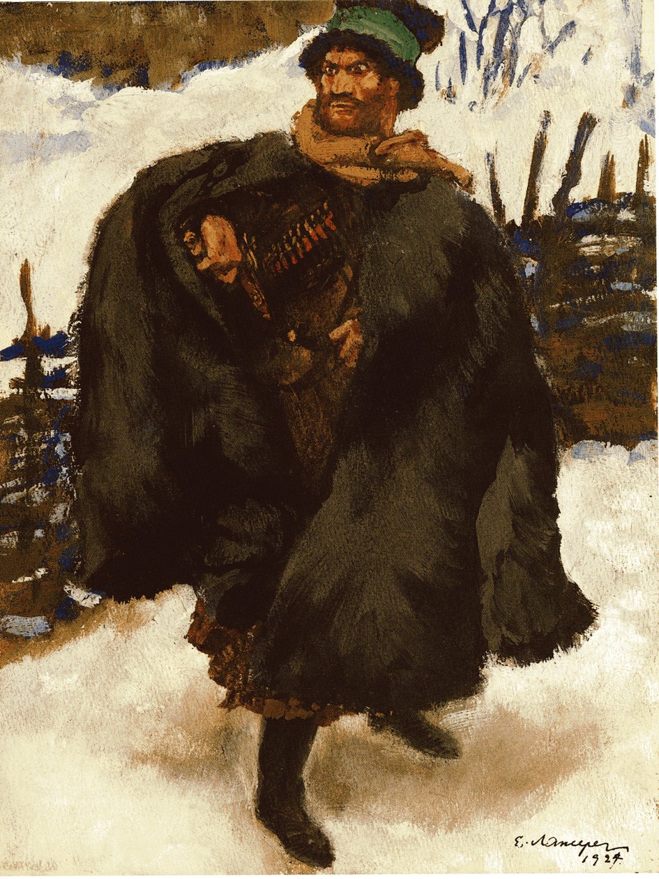 Illusztráció Lev Tolsztoj Hadji Murad című regényéhez, 1924 alkotó: Lanceray