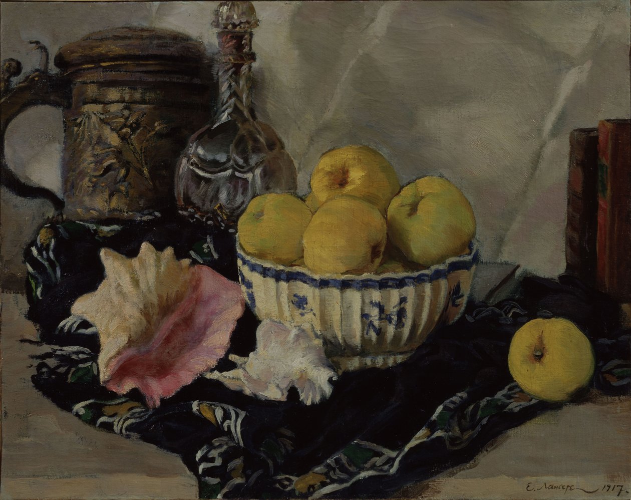 Csendélet. Kagyló és alma, 1917 alkotó: Lanceray