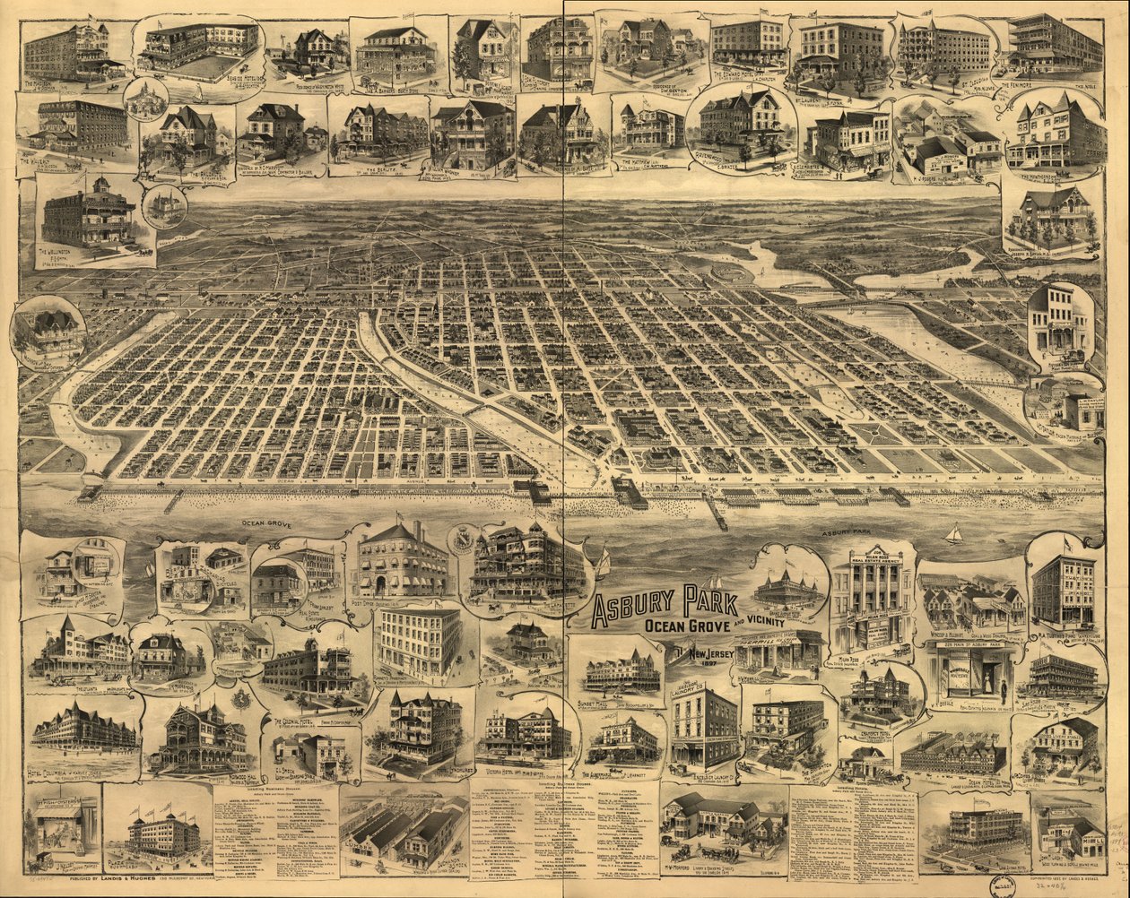 Asbury Park, Ocean Grove és környéke, New Jersey 1897. alkotó: Landis And Hughes