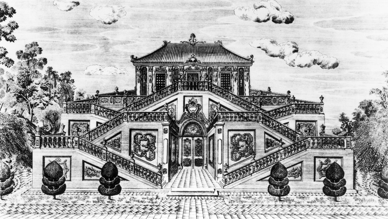 A Tengermélyi Nyugalom Palotájának keleti oldala, Jüan Ming Jüan kertje, Peking, 1783-86 (lásd még 173898) alkotó: Lang Shining