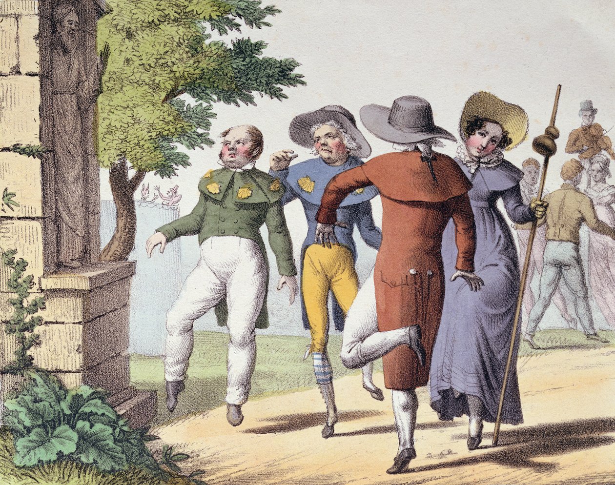 Szent Vitus tánca, az "Album Comique de Pathologie Pittoresque"-ból, 1823 alkotó: Langlume