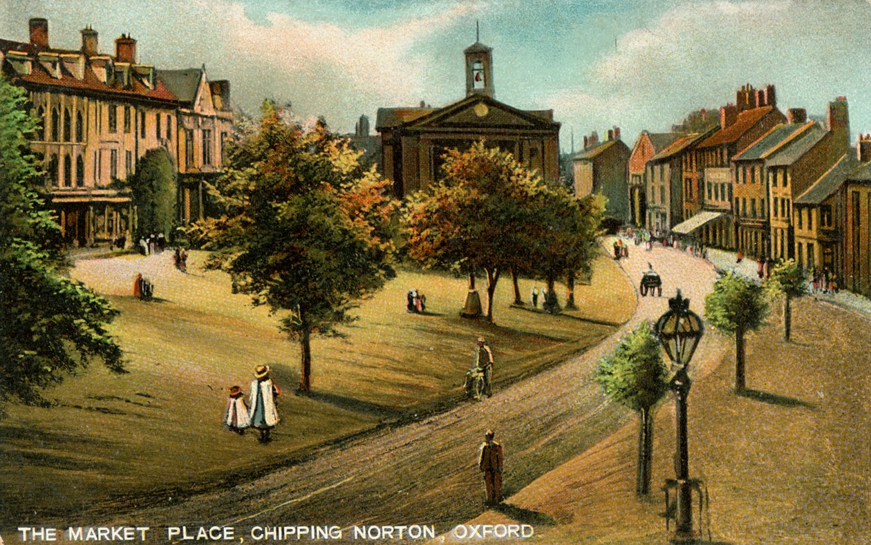 Market Place, Chipping Norton, Oxfordshire, 19. század vége vagy 20. század eleje. alkotó: Langsdorff and Co
