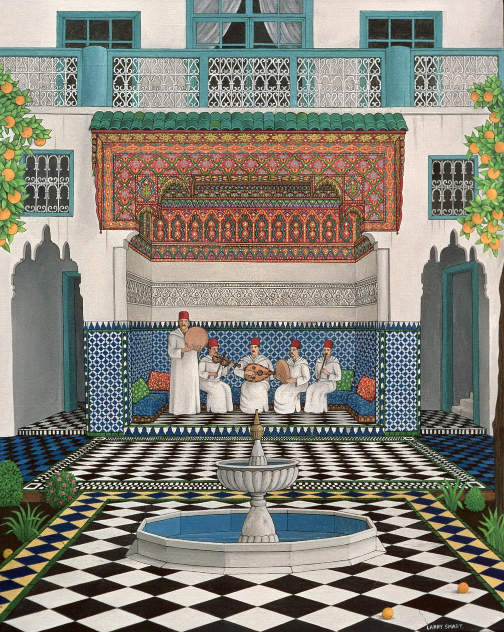 Riad Marrakechben, 1992 (akril, vászon) alkotó: Larry Smart