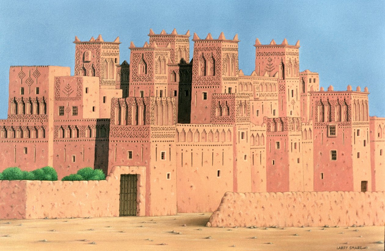 Kasbah, Dél-Marokkó, 1998 (akril, vászon) alkotó: Larry Smart