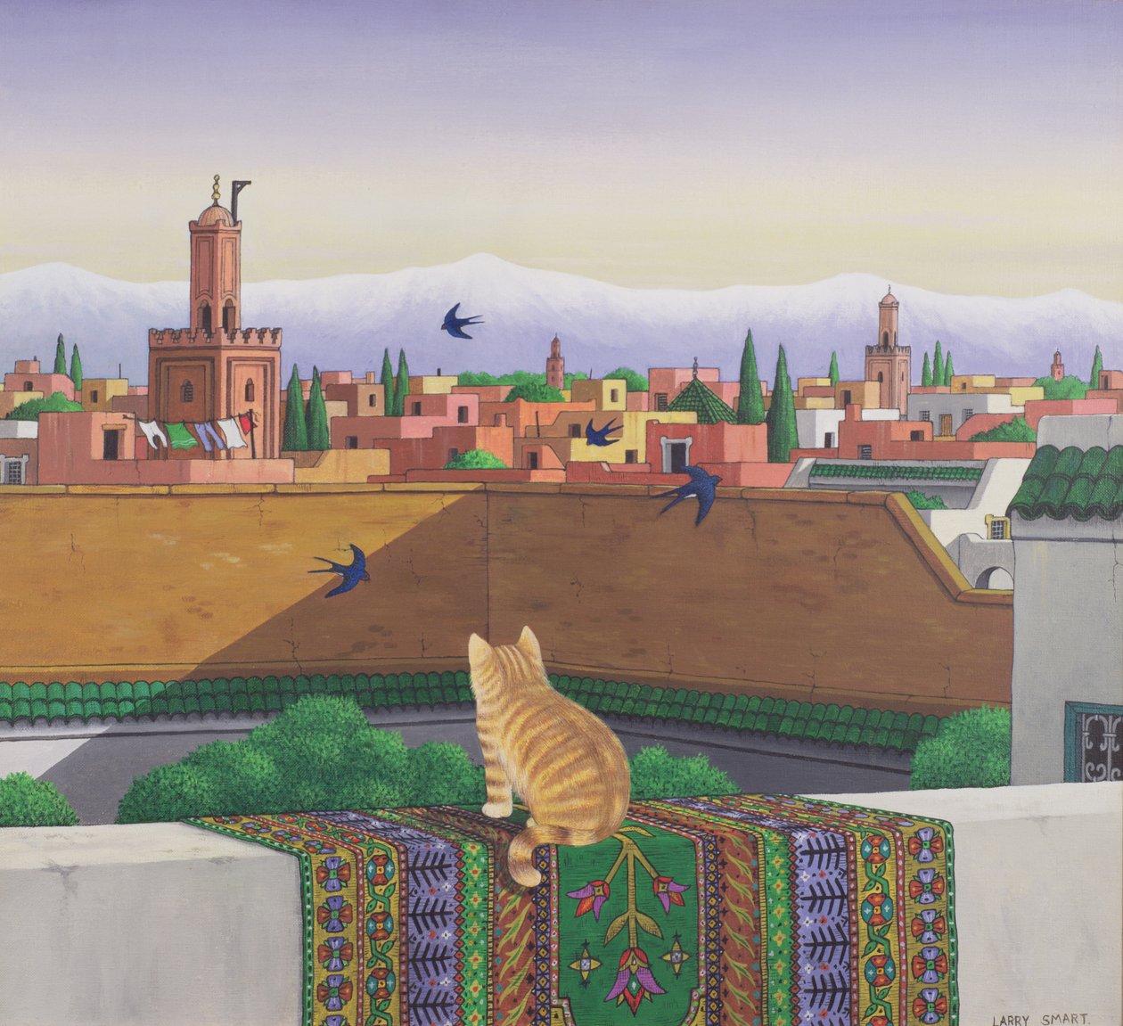 Rooftops in Marrakesh, 1989 (akril, vászon) alkotó: Larry Smart