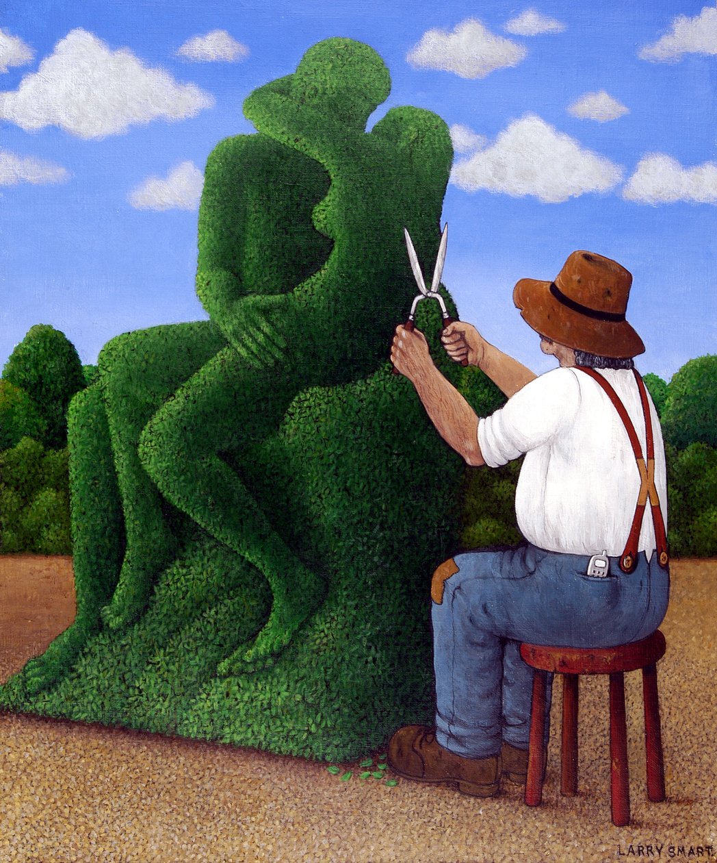 Topiary Kiss (akril vászonra) alkotó: Larry Smart