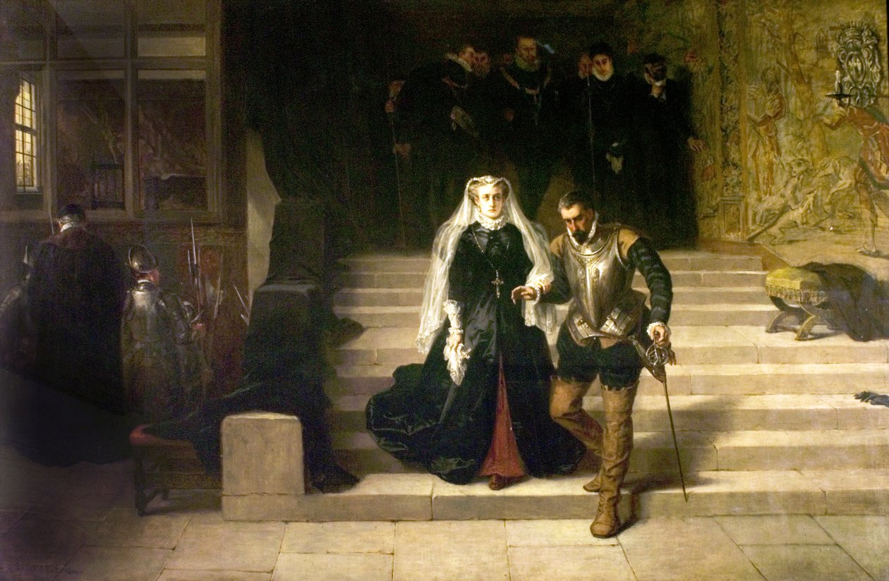 Mária, skótok királynője, akit kivégeznek, 1871 alkotó: Laslett John Pott
