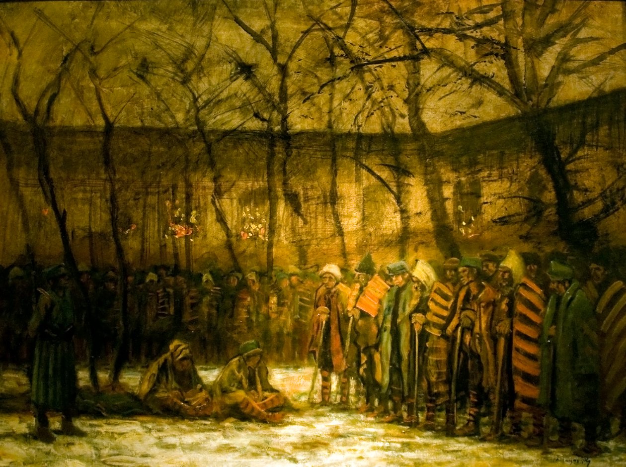 Hadifoglyok karacsonyanEnglish: Christmas_of_the_Prisoners_of_Warn alkotó: Laszlo Mednyanszky