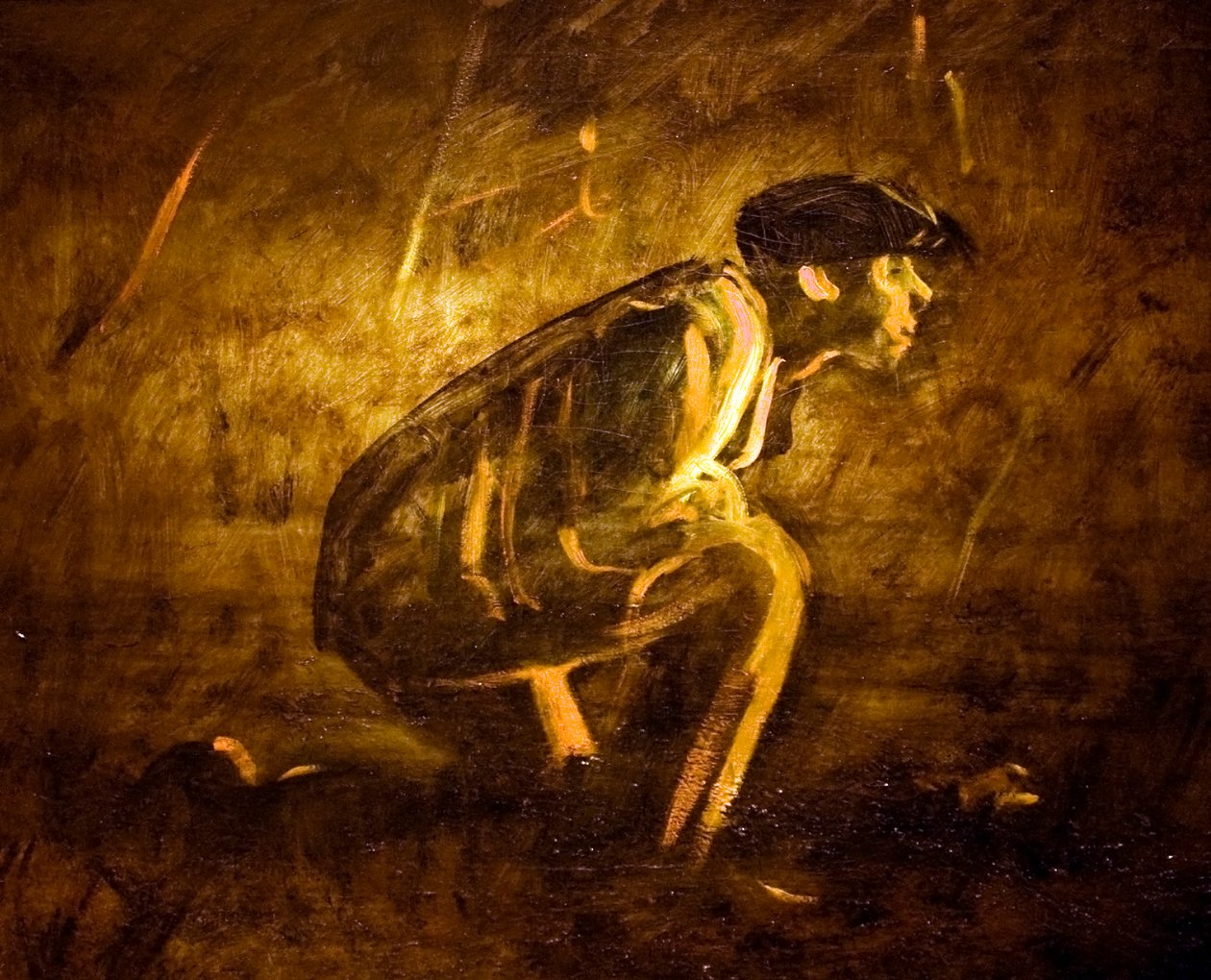 Tuz mellett leselkedonEnglish: Lurking by the Firen alkotó: Laszlo Mednyanszky