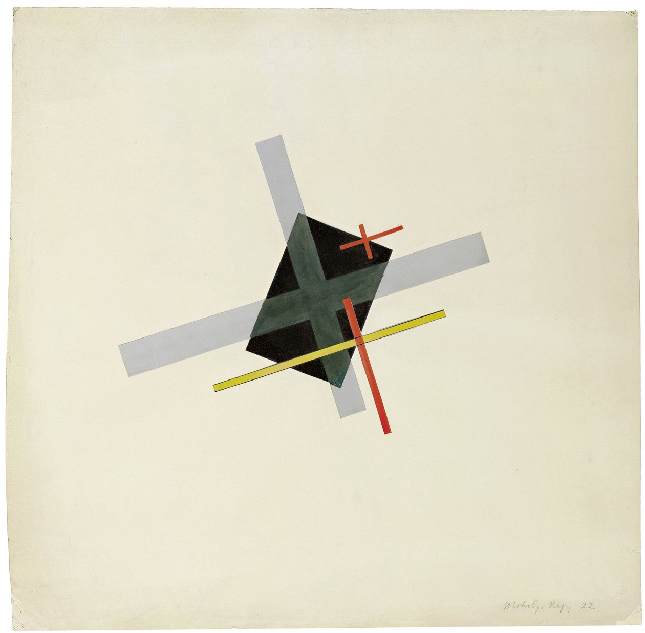 Kollázs fekete középponttal, 1922 alkotó: Laszlo Moholy Nagy