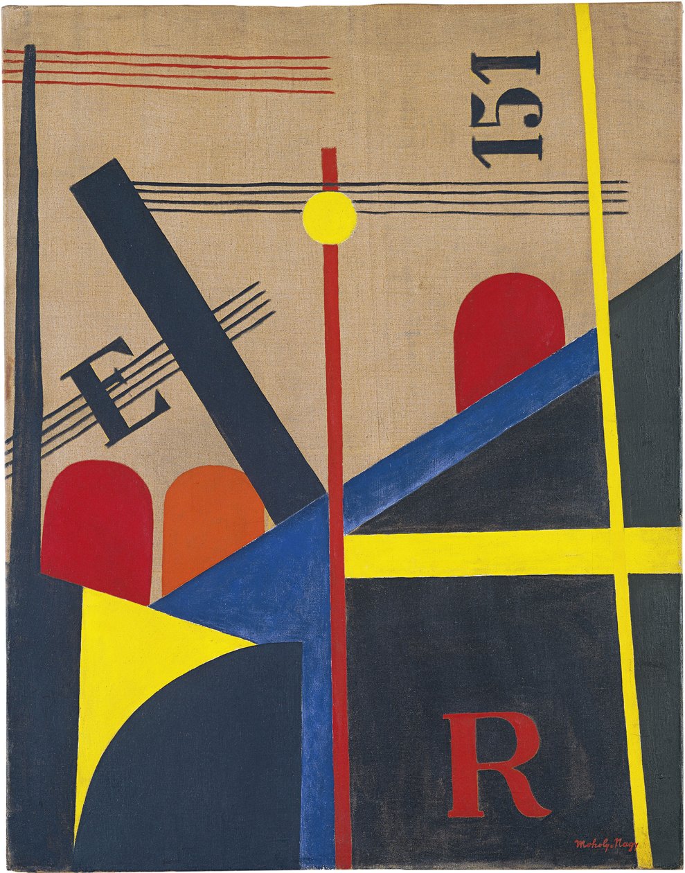 Nagyvasút festmény, 1920 alkotó: Laszlo Moholy Nagy