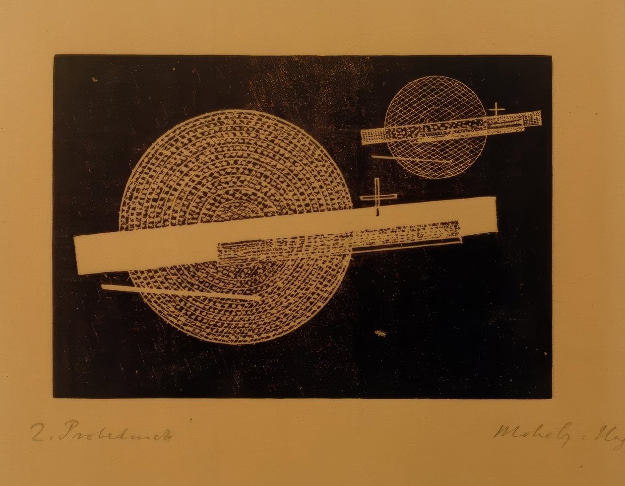 Névtelen (két kör sávokkal) alkotó: Laszlo Moholy Nagy