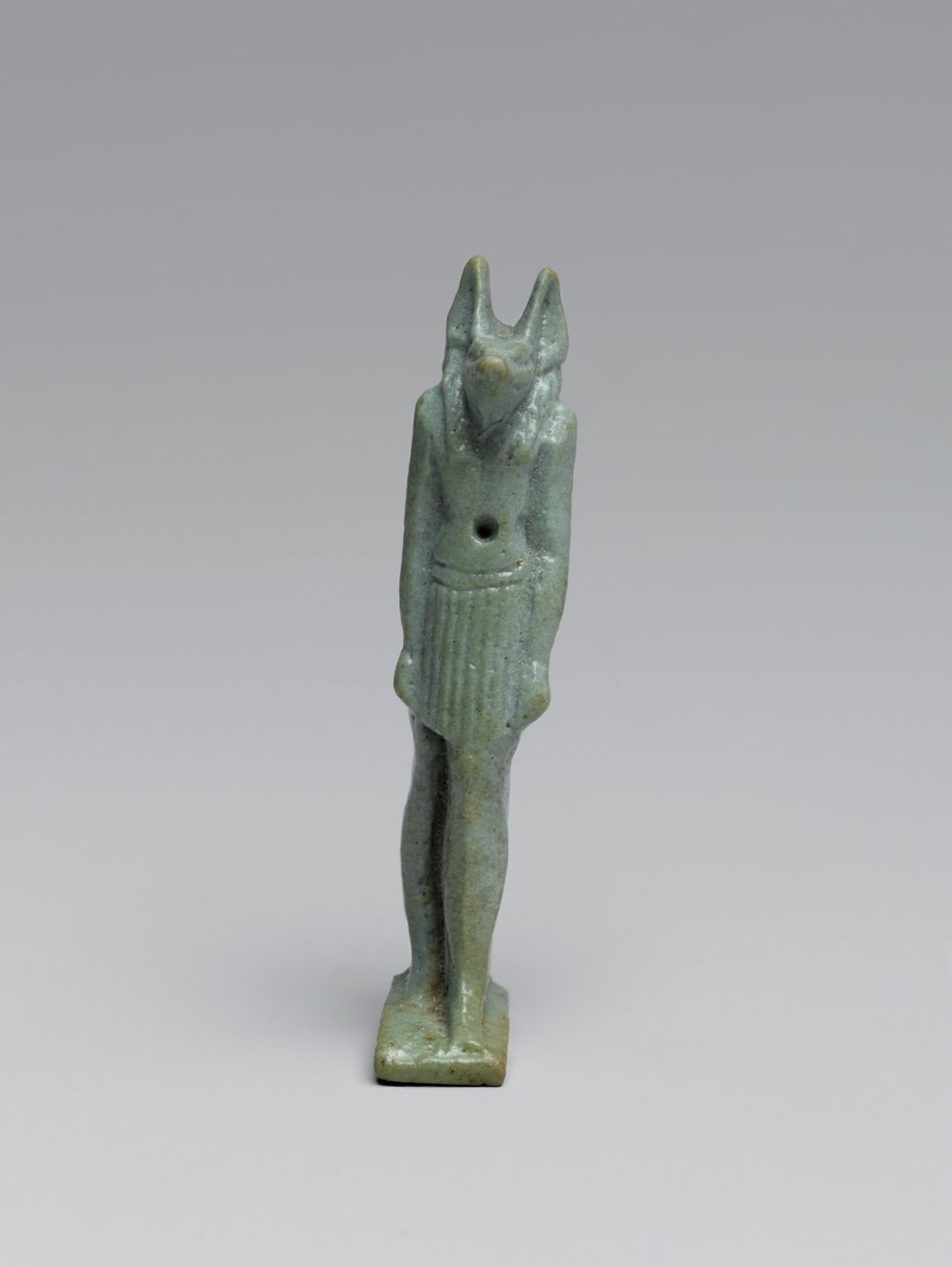 Anubisz álló alakja, ie 665-332 (mázas fajansz) alkotó: Late Period Egyptian