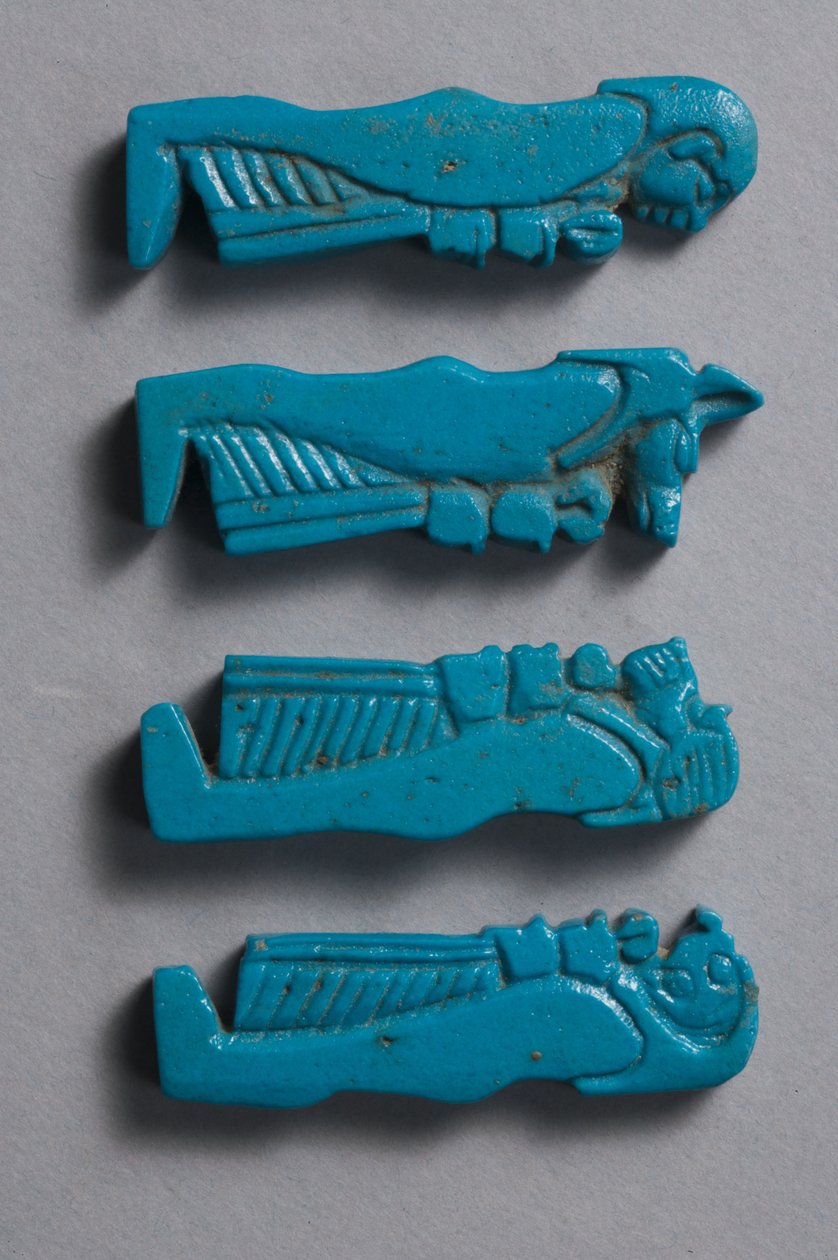 Hórusz négy fiának amulettek, késő dinasztikus korszak (fajansz) alkotó: Late Period Egyptian
