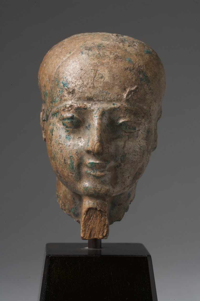 Ptah feje (mázas szteatit) (lásd még: 325628) alkotó: Late Period Egyptian