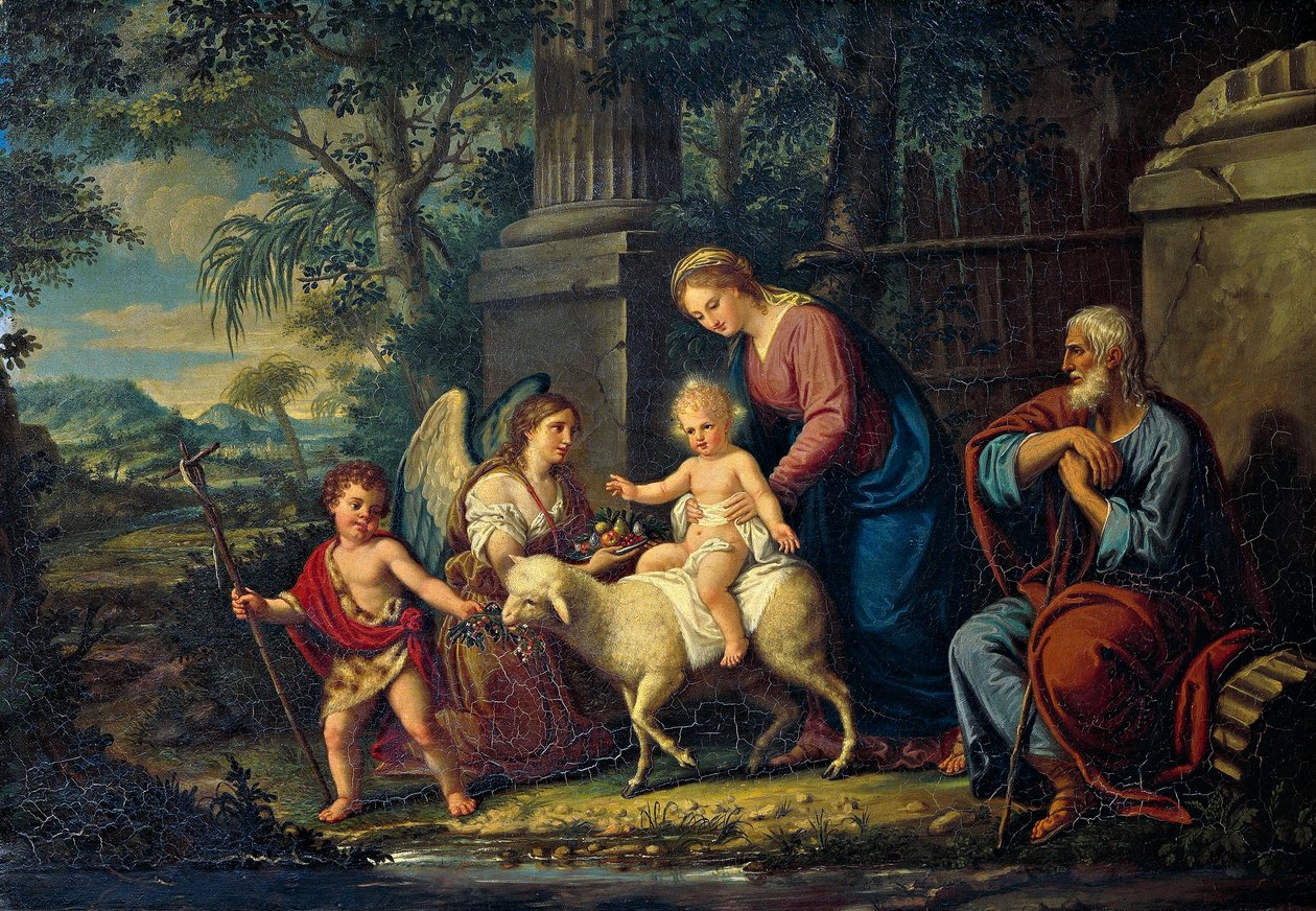 A Szent Család Keresztelő Szent Jánossal, Lattanzio Querena (1768-1853). alkotó: Lattanzio Querena