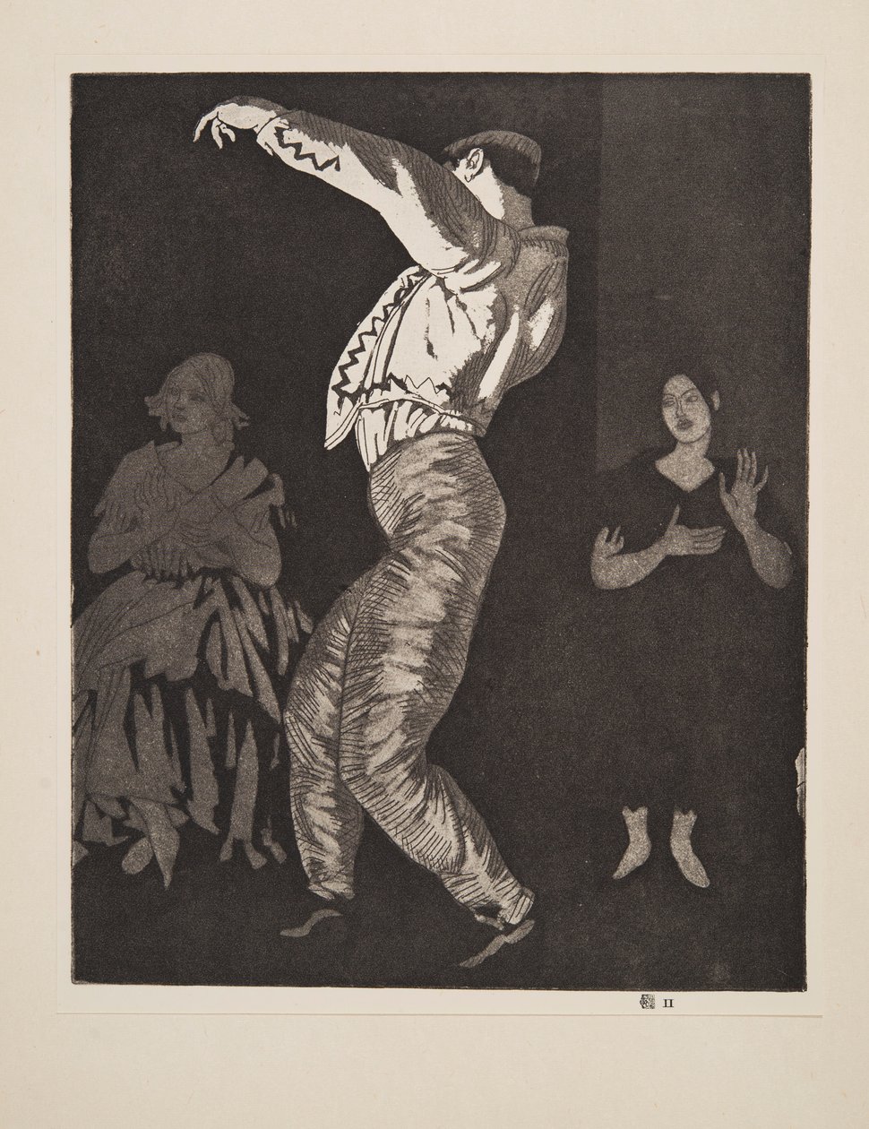 Spanyol táncos II. sz., kocsma. 1923. alkotó: Laura Knight