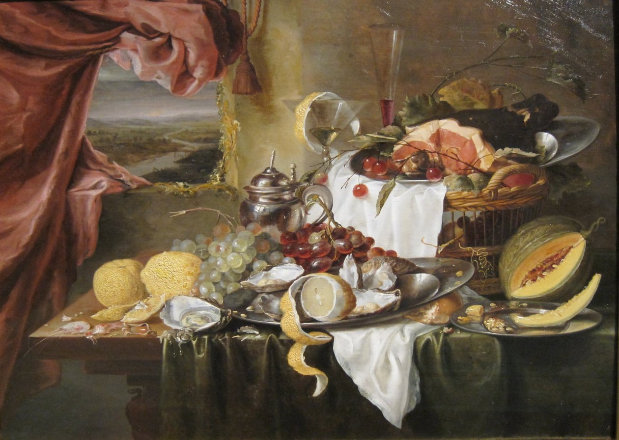 Csendélet képzeletbeli kilátással alkotó: Laurens Craen