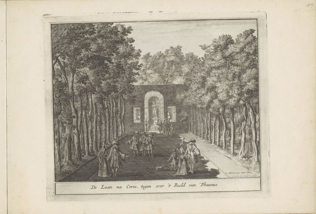 A sugárút és Ceres szobra a Het Loo palota kertjében A Laan na Ceres, Phaunus szobrával szemben (cím a tárgyon) A Z.B.M. által alapított Dutch Field Splendor Of 