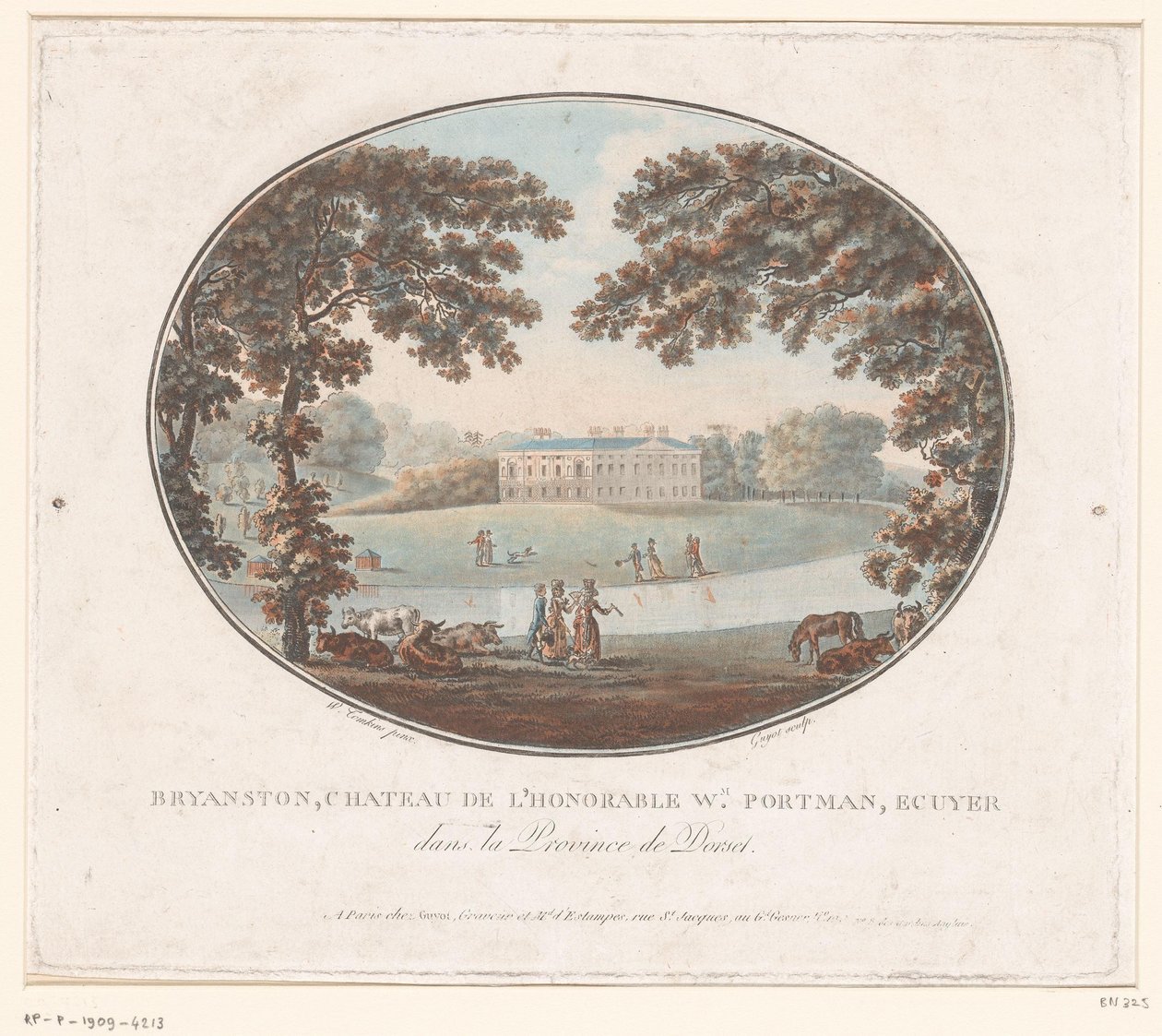 Kilátás Sir William Portman vidéki házára Bryanstonban Bryanston, Chateau de l