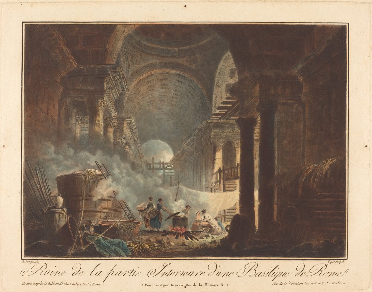 A római bazilika belső részének romja alkotó: Laurent Guyot after Hubert Robert
