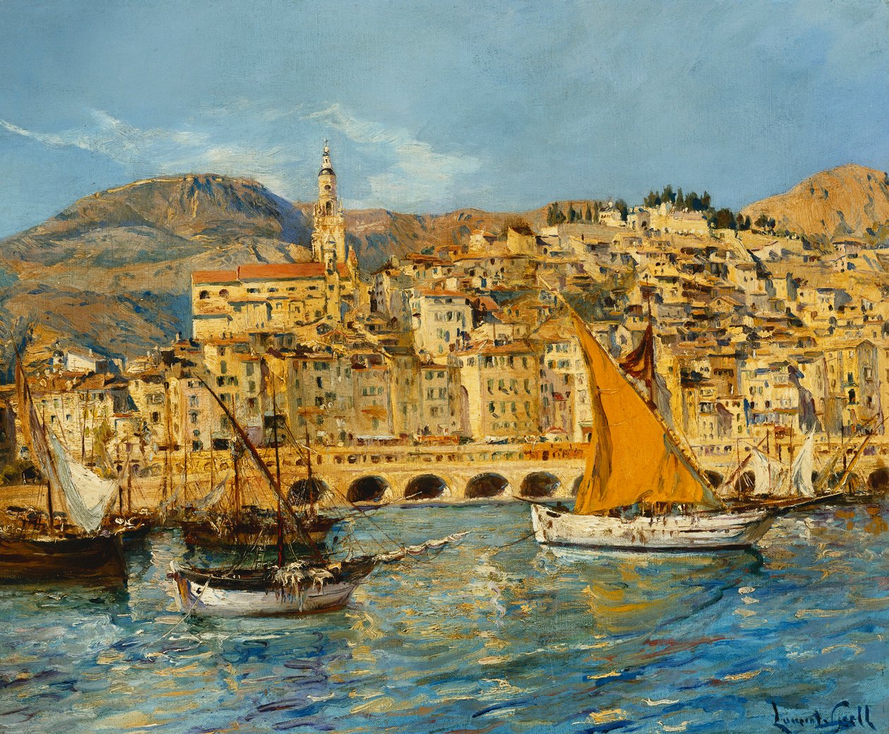Menton kikötője alkotó: Laurent Lucien Gsell