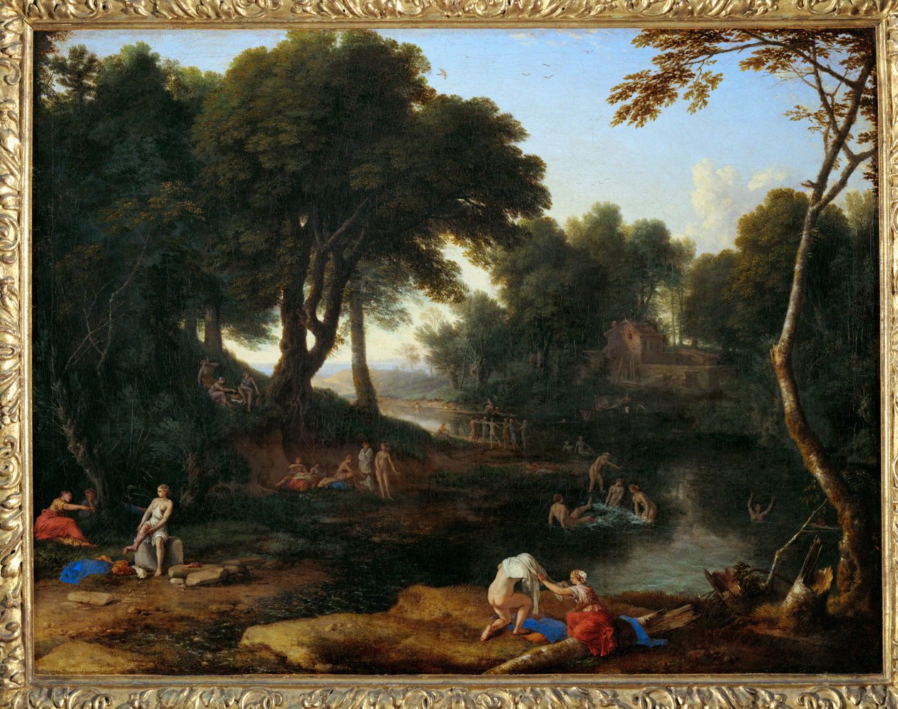 Paysage aux baigneuses - táj a fürdőzőkkel ... alkotó: Laurent de (workshop of) La Hyre
