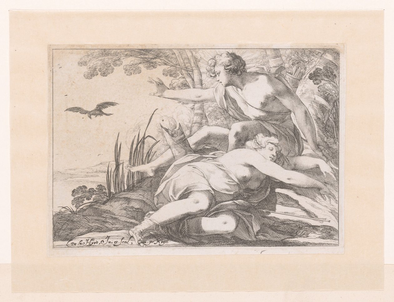 Apollo en Coronis alkotó: Laurent de La Hire