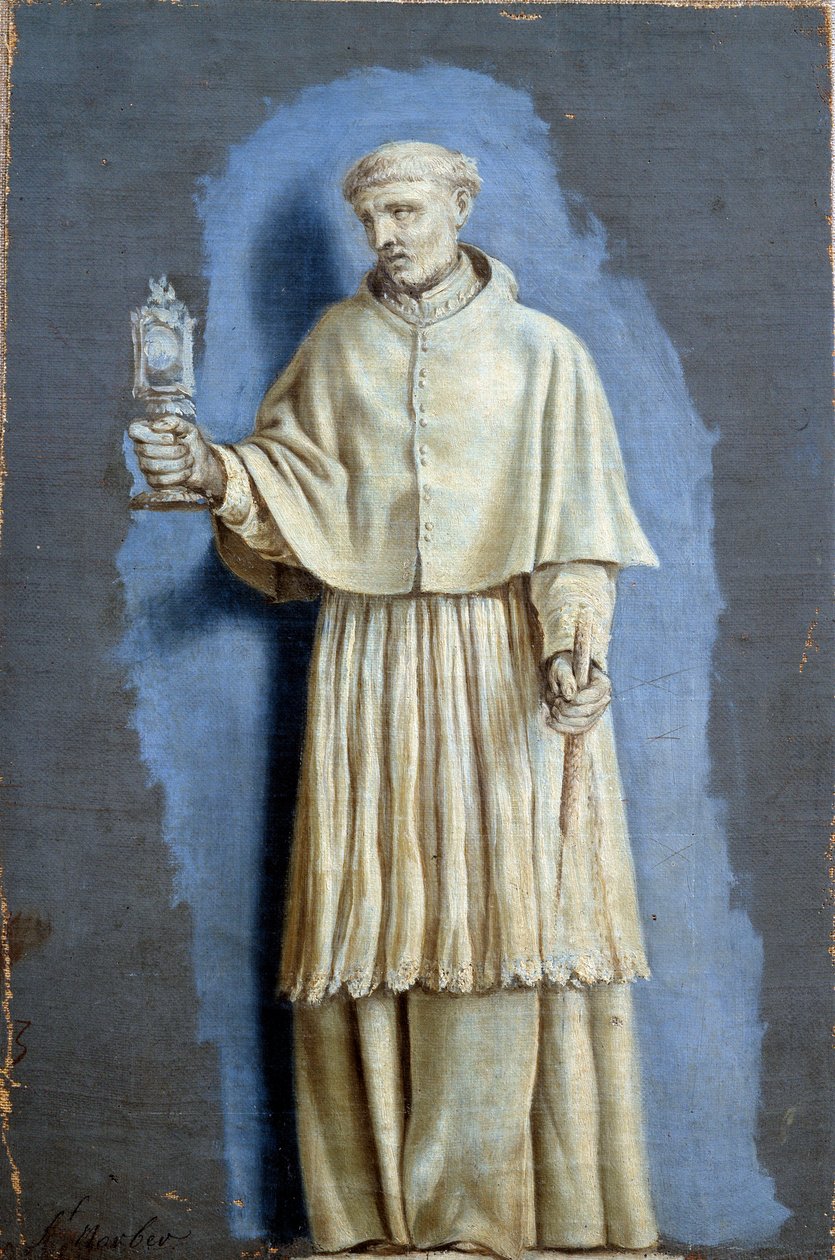 Szent Norbert ostensoir (ostensoir) és gyertya kezében Laurent de La Hyre (1606-1656) festménye camaieu-val vászonra 17. század V. 0,35 x 0,23 m Párizs. Louvre múzeum alkotó: Laurent de la Hyre