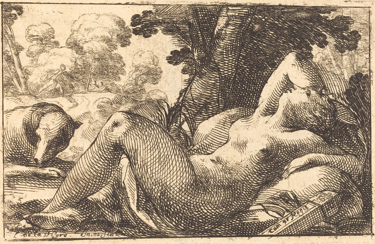 Fekvő Diana alkotó: Laurent de la Hyre